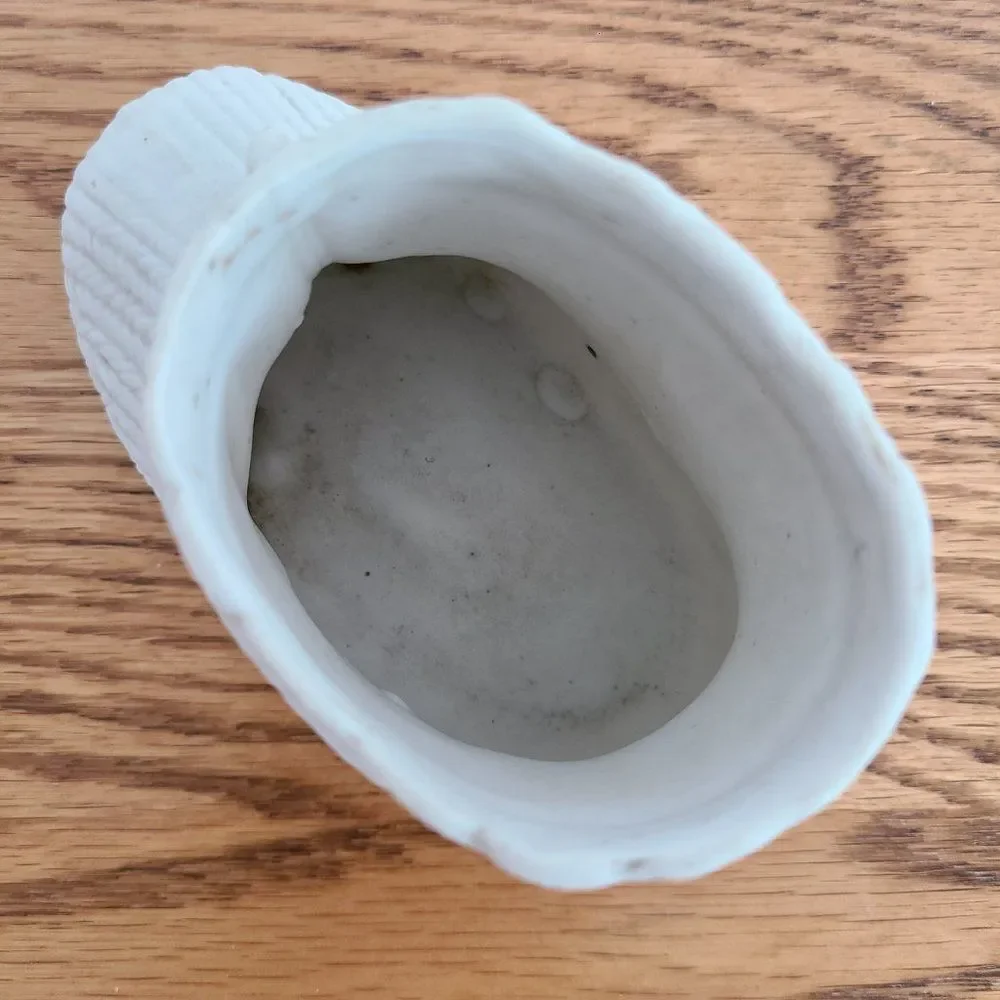 Vintage Bisque Porcelain Ceramic Baby Bootie Mini Planter Trinket Container
